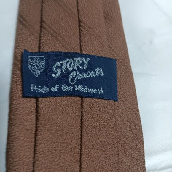 Vintage Brown Sport Cravats Clip-On Necktie Wide Textured Pattern - Picture 3 of 5